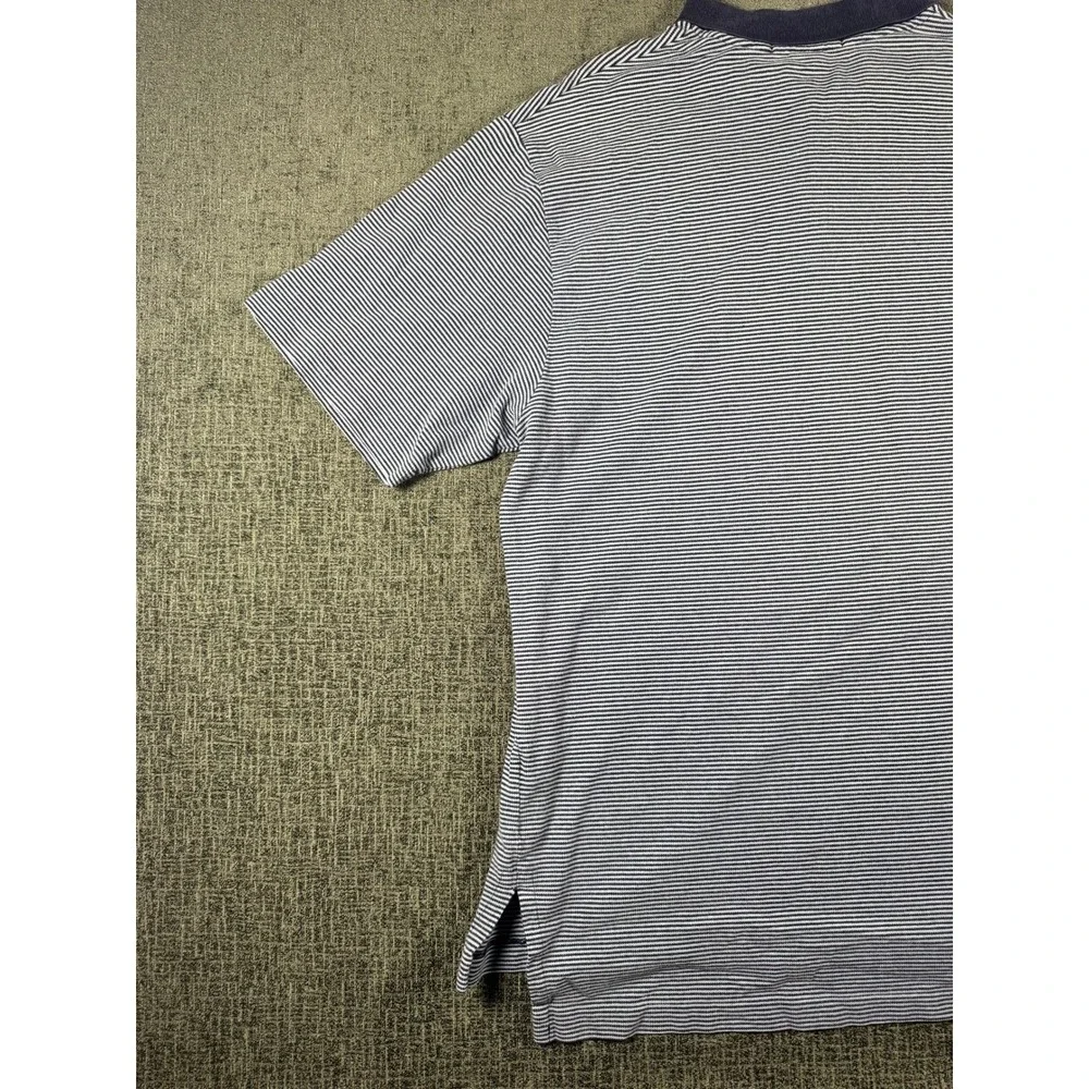 Polo Ralph Lauren Mens XXL Blue White Striped Short Sleeve Cotton Polo‎ Shirt